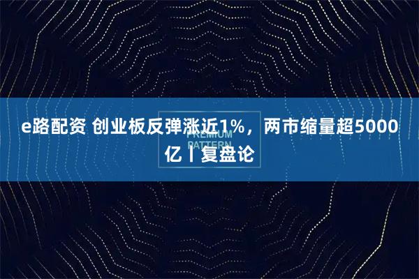 e路配资 创业板反弹涨近1%，两市缩量超5000亿丨复盘论
